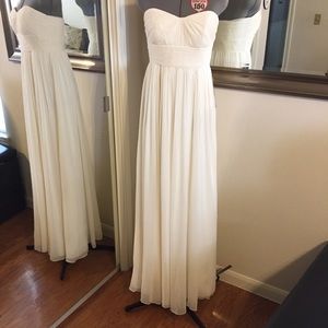 J Crew strapless silk ivory Wedding formal dress